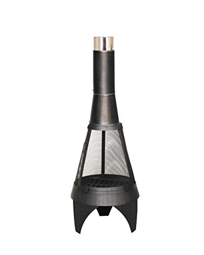 Buschbeck Feuerstelle, Gartenkamin Mesh Colorado, silber/schwarz, 45 x 45 x 125 cm, 90133.000