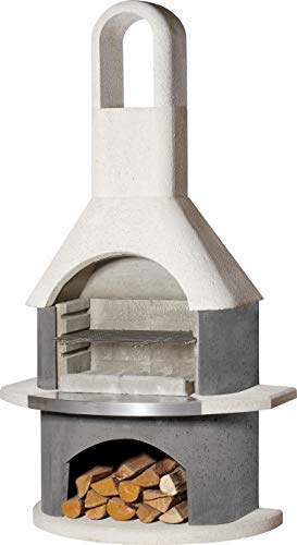 Buschbeck Gartengrillkamin Stockholm weiss-anthrazit