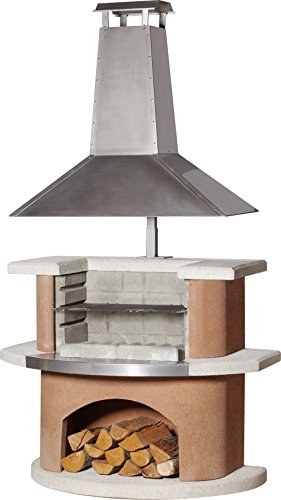 Buschbeck Grillkamin Kampen, weiß/terra, 65 x 110 x 210 cm