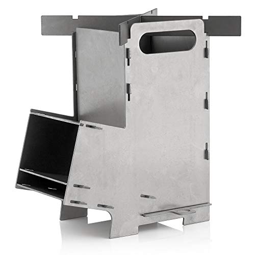 BBQ-Toro Raketenofen Rakete #5 | Rocket Stove Stecksystem aus massivem 2-mm-dickem Stahl für Dutch Oven, Grillpfannen und vieles mehr