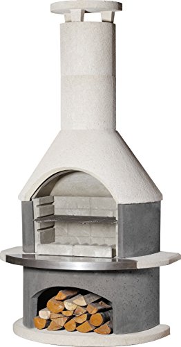 Buschbeck Grillkamin Wellington, weiß/anthrazit, 70 x 115 x 208 cm