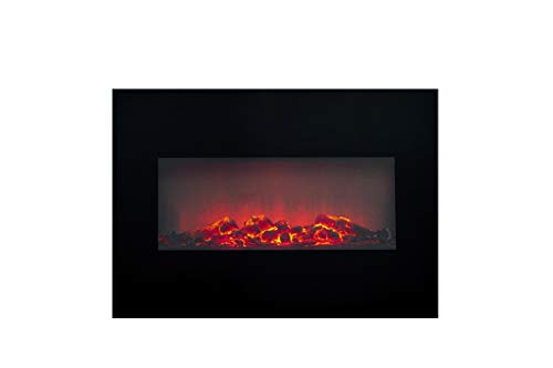 Classic Fire Elektrischer Kamineffekt-Ofen-1800W, Schwarz, 13x66x46 cm